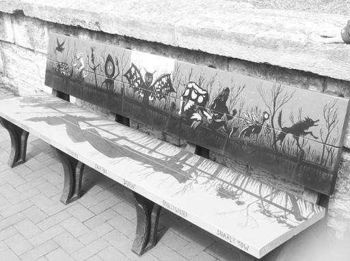 Cryptid inspired bench unveiled in Shepardstown, West Virginia